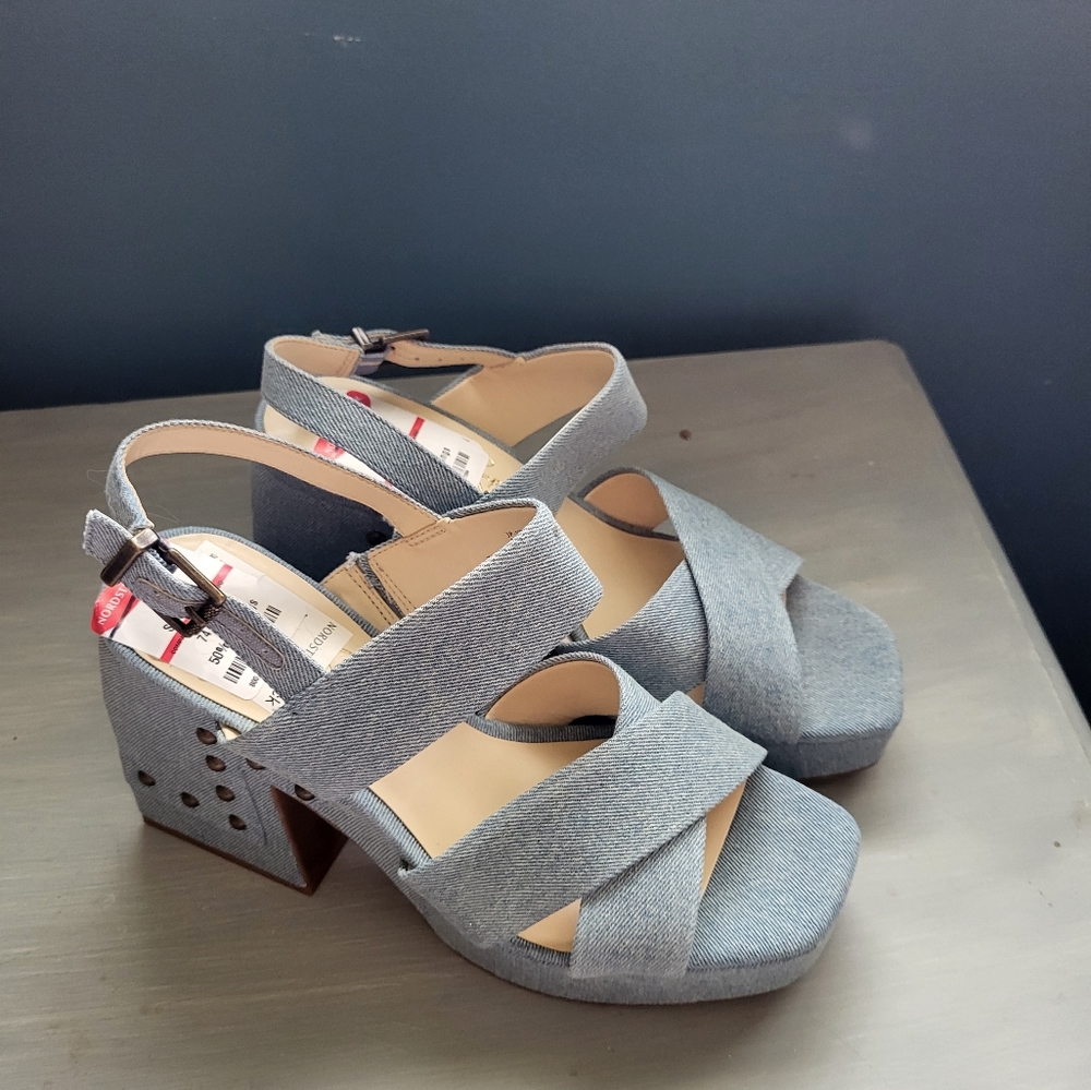 New Jessica Simpson Nellenie Sandal Light Blue Denim size 8.5